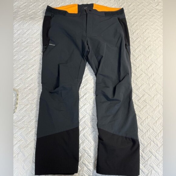 Decathlon Quechua Size 2XL Black Grey Orange Winter Insulated Fleece Snow Pants - Picture 1 of 12